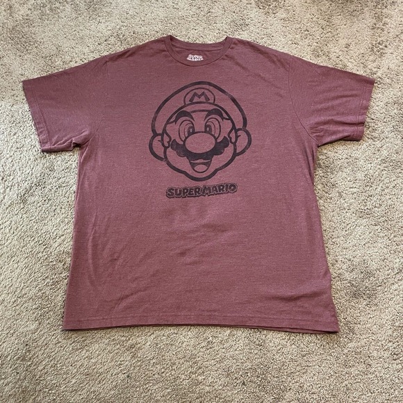 Super Mario Other - Super Mario T-Shirt Men's‎ 2XL Maroon Graphic Tee 2019